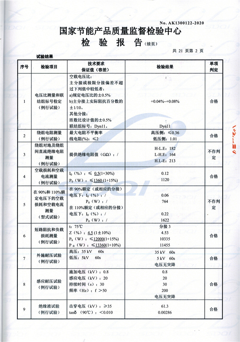 高低压试验报告-S11-1250浚县浚县浚县油浸式变压器-2.jpg